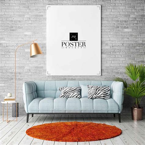 Free Room Interior Frame Poster Mockup | Mockuptree