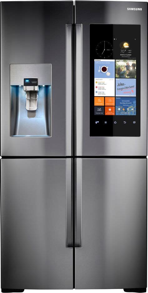 Samsung RF28K9580SR 36 Inch 4-Door Refrigerator with Family Hub WiFi LCD T… | Stainless steel ...