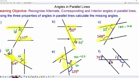 Angles In Parallel Lines Worksheet Corbettmaths - Angleworksheets.com