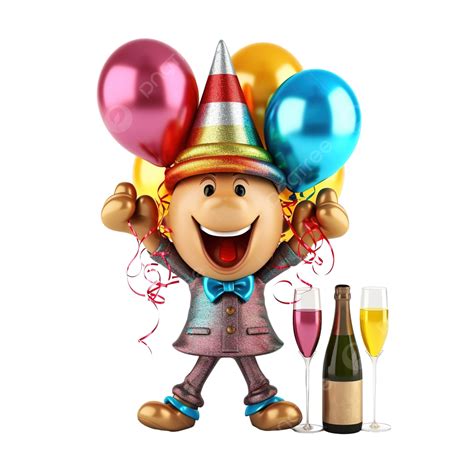 Cartoon 3d New Year Celebration, 2023, Party, Greeting PNG Transparent ...