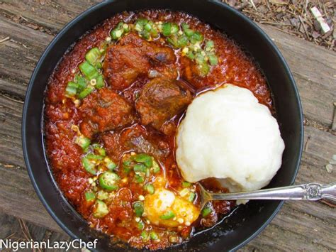 Minced Okra In Nigerian Stew (The Red and Green Soup) | Nigerian Lazy Chef