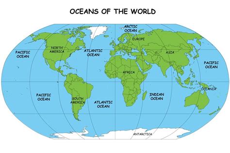 All about Oceans of the World Fun Earth Science Facts for Kids - a Map ... | Continents and ...