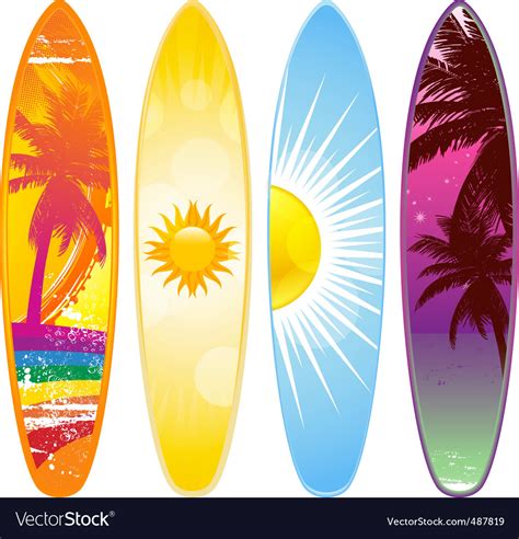 Tropical surfboard Royalty Free Vector Image - VectorStock