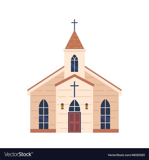 Catholic church building isolated on white Vector Image