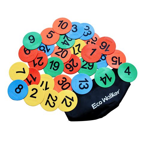 Eco Walker 4inch Mini Floor Spot Markers for Classroom Preschool and Kindergarten (number1-30)