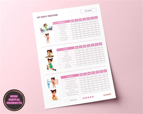 Printable Daily Routine for Kids Editable Pdf - Etsy