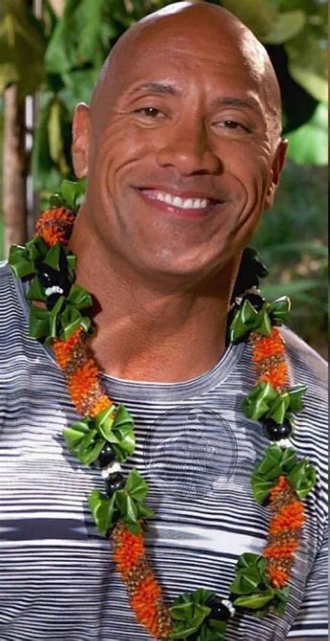 Dwayne Johnson Smiling with Lei in 2023