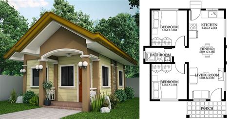 Minimalist Two Bedroom House Design + Plan - Engineering Discoveries | Two bedroom house design ...