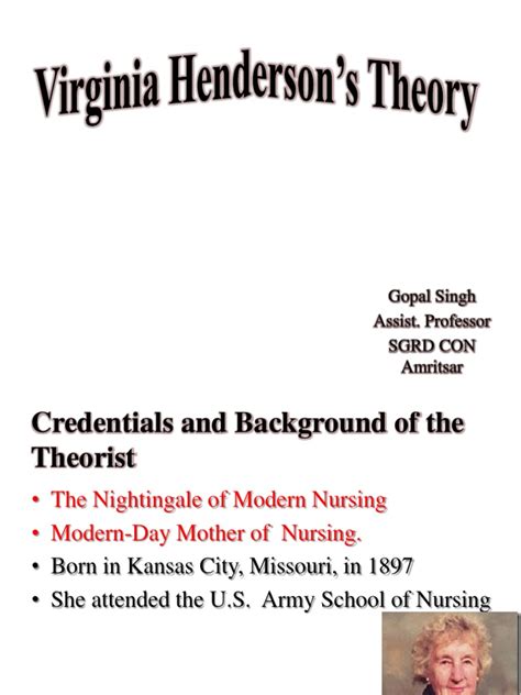 Virginia Henderson Theory Gops | Nursing | Theory