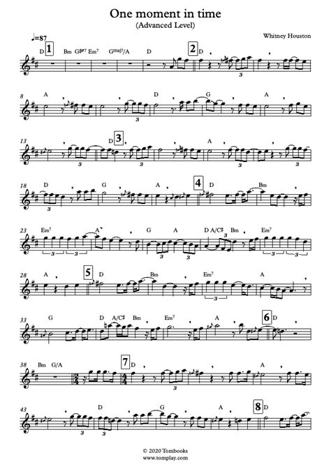 One Moment In Time (Advanced Level) (Whitney Houston) - Trumpet Sheet Music