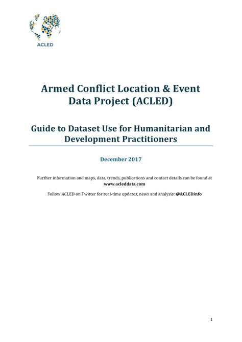 Armed Conflict Location & Event Data Project (ACLED): Guide to Dataset ...