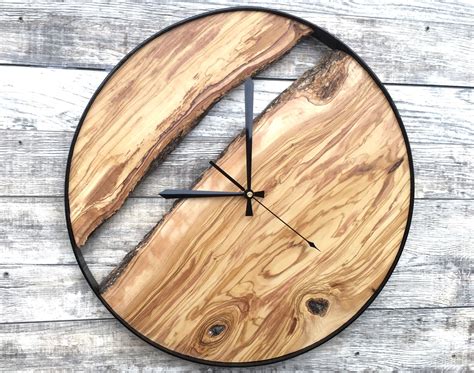 Wood Wall Clock, Wooden Clock, Natural Wood Clock, Wooden Wall Clock ...