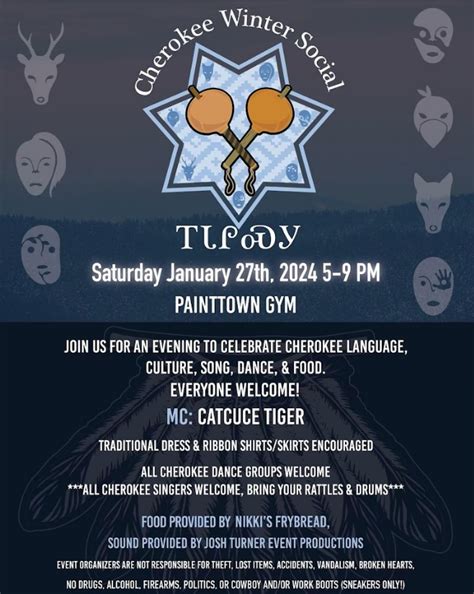 Cherokee Winter Social: Celebrate Cherokee Culture, Song, Dance & Food - Saturday, Jan 27th at ...