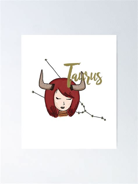 "Taurus Girl ( The Taurean ) Art Zodiac Sign Series " Poster for Sale by jhoannadianne | Redbubble