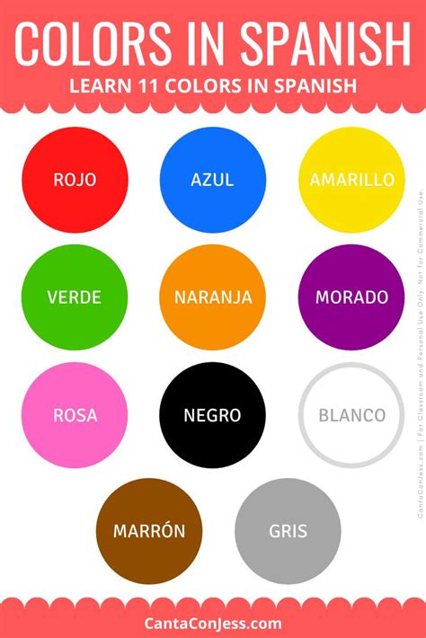 11 Basic Colors in Spanish | Learning spanish vocabulary, Learning spanish, Learning spanish for ...