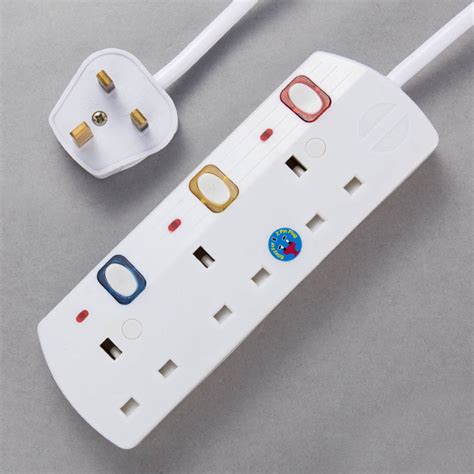 China 3 Way UK Switched Electrical Power Extension Socket - China ...