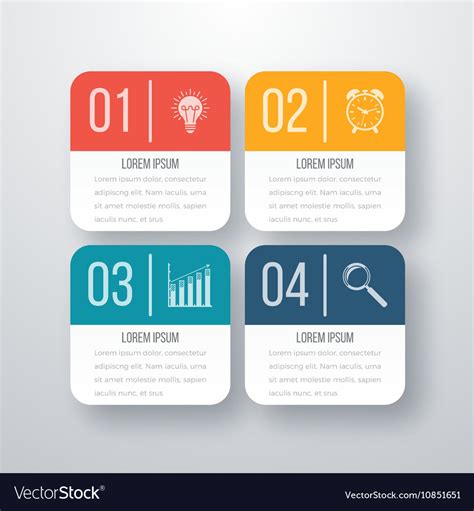 Four square infographics Royalty Free Vector Image