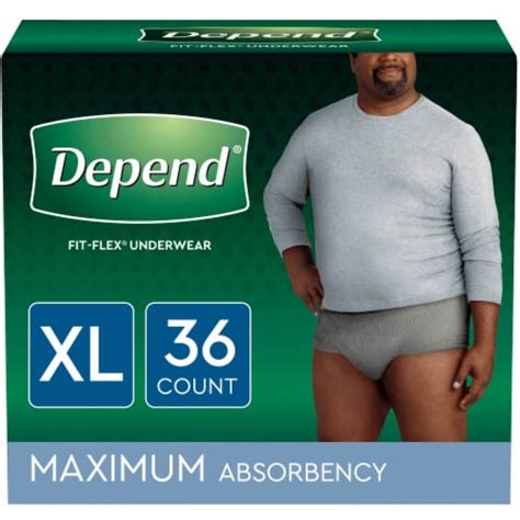 Depend® Fit-Flex® Maximum Absorbency XL Men's Incontinence Underwear, 36 ct - Fred Meyer