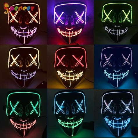 Spencer Halloween LED Glow Scary Mask EL Wire Light Up The Purge Movie ...