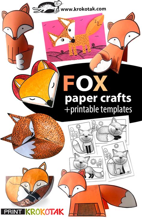 krokotak | FOX paper crafts +printable templates