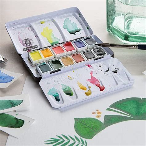 علبة ألوان مائية 12 لون -Schminke Watercolor 12 colors palette - متجر كريون