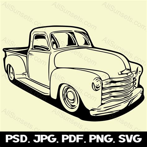 Classic 1950s Pickup Truck SVG Vehicle Vintage 50's - Etsy Singapore