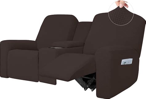 Easy-Going 1 Piece Stretch Reclining Loveseat with Middle Console ...