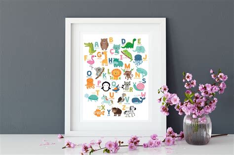 Illustrated Animal Alphabet Poster Alphabet Poster | Etsy