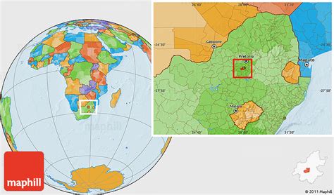 Political Location Map of JOHANNESBURG