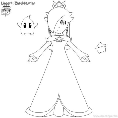 Princess Rosalina Coloring Pages from Mario Bros - XColorings.com