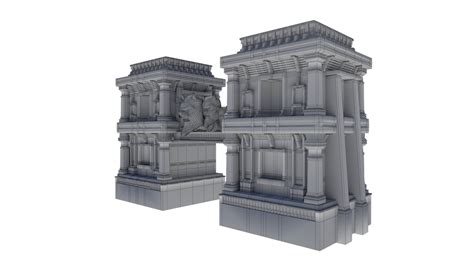 3d Model Fantastic Iram Pillars Gate