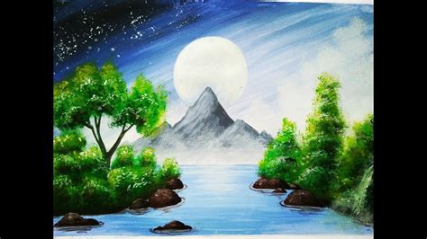 Nature Scenery With Hills --watercolours scenery painting - YouTube