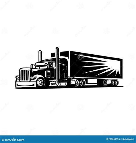 Semi Truck Side View Drawing