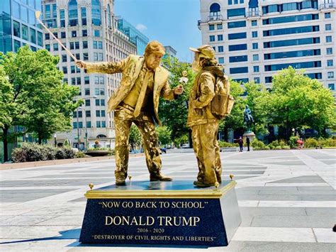 Golden ‘Statues’ Memorializing Donald Trump’s Most Divisive Moments Have Popped Up Around ...