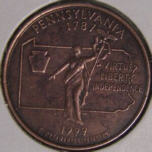 1999 D, PENNSYLVANIA STATE QUARTER (MISSING CLAD LAYERS ) MINT ERROR AE 497 | eBay