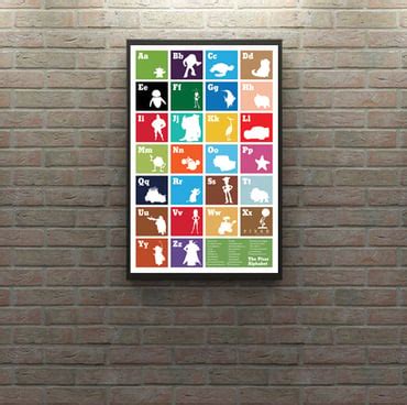 The Pixar Alphabet Poster - Pixar A-Z - Various... - Folksy