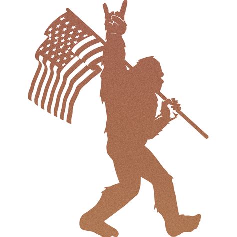 Bigfoot Rocks American Flag Wall Art