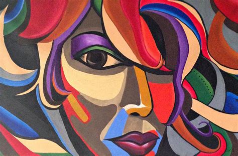 Colorful Abstract Woman Face Art, Acrylic Painting, 3D Illusion ...