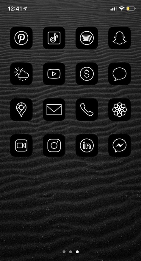 Black iPhone iOS 14 App Icons Dark theme app icons for iPhone | Etsy ...