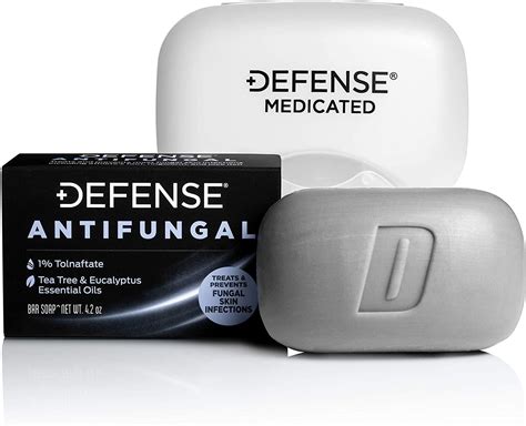 Defense Antifungal Medicated Bar Soap | FDA Approved Treatment for Athlete's Foot Fungus and ...