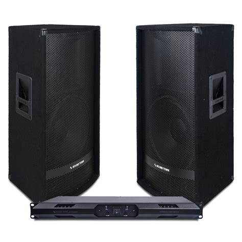 Sound Town Professional PA Speaker System with Two 15” Passive PA ...