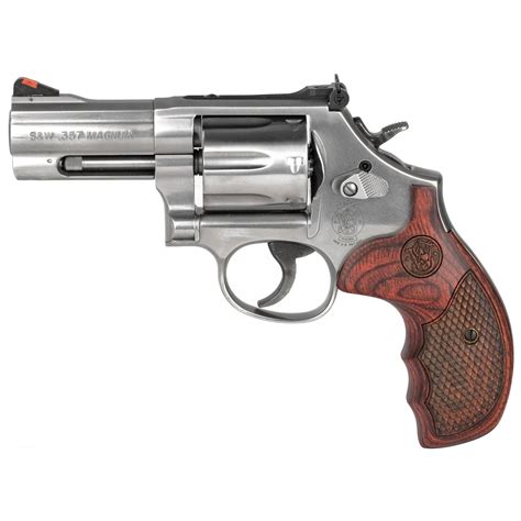 Smith & Wesson Model 686 Deluxe .357 Magnum 7-Round Revolver - Stainless - Wood - 3" SW150713