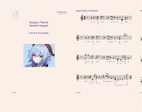Ganyu's Theme, Genshin Impact [Lyre Harp Tutorial] en 2022 | Arpa, Kalimba, Partituras