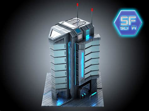 3d sci fi futuristic building model