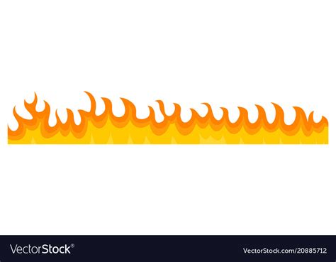 Burning fire banner horizontal flat style Vector Image