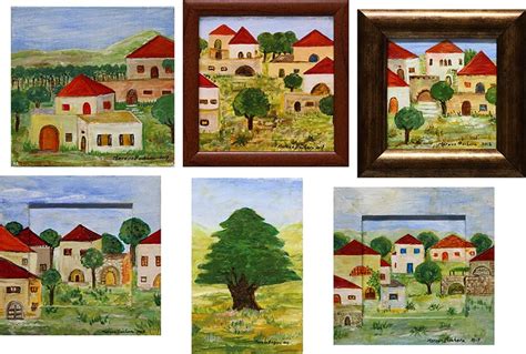 Handmade original art paintings miniature Lebanese artist-painter