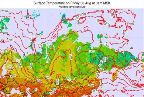 Russia Surface Temperature on Thursday 05 Dec at 3am MSK