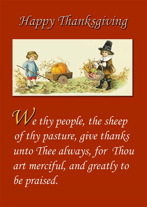 Greeting Card - Thanksgiving - Religious Digital Art by Peri Craig