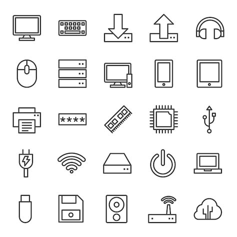 Premium Vector | Computer Icons Outline