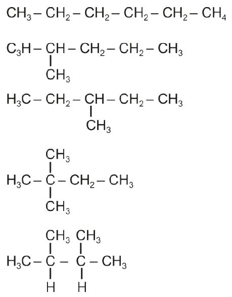 32.Name all the isomers of C6H14.